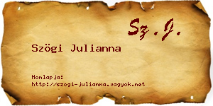 Szögi Julianna névjegykártya