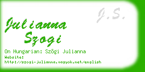 julianna szogi business card